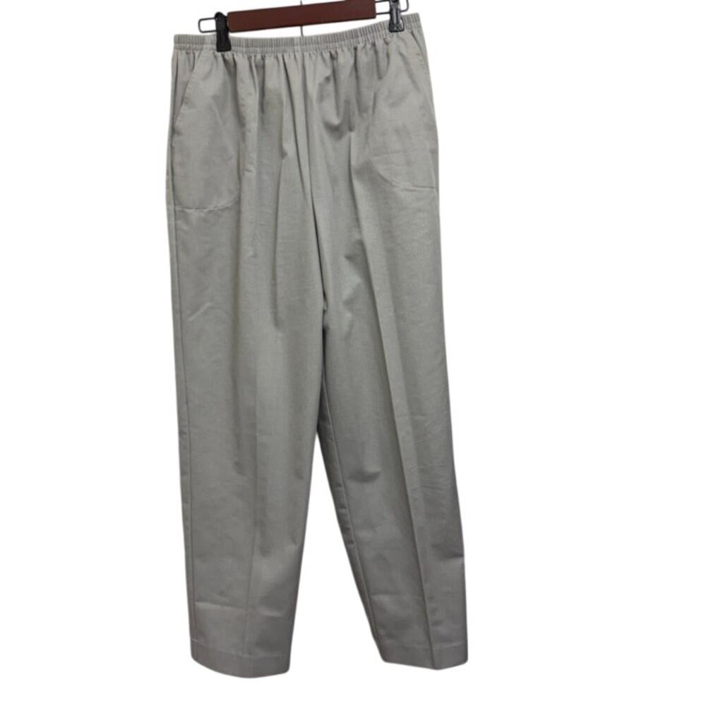 Blair Gray Pull-On Pants Size 16 - Elastic Waist, Straight Leg, Pockets